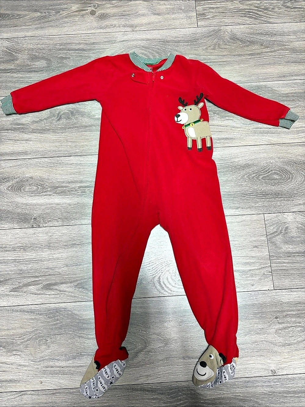 Carter's Christmas Reindeer Fleece Footed Pajamas